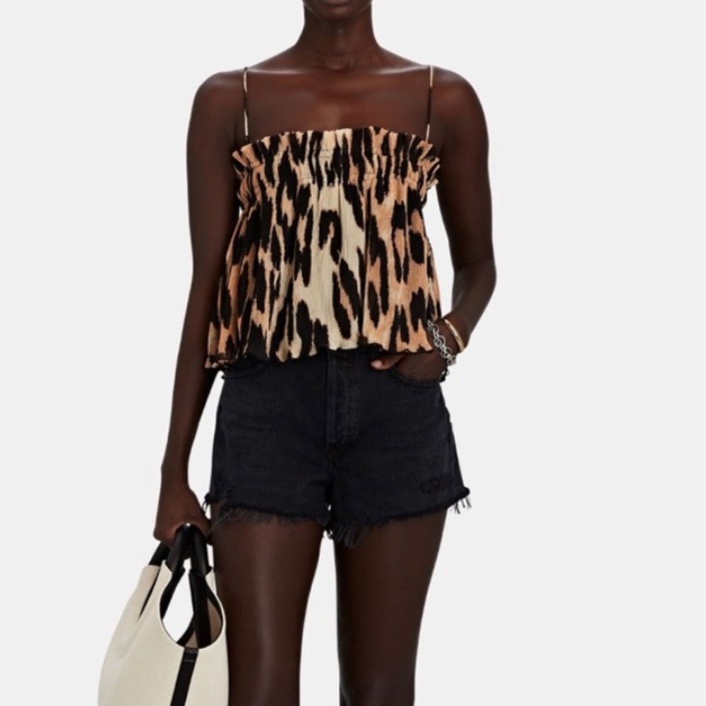 Ganni Leopard Top
